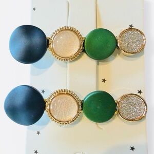 Alligator Clip Set Navy Green New